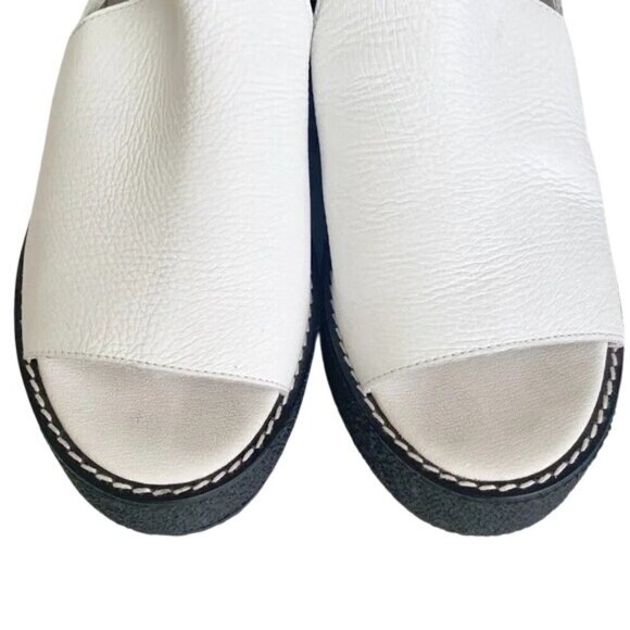 Free People Hallie White Leather Ankle Strap Platform Sandals - Picture 3 of 7
